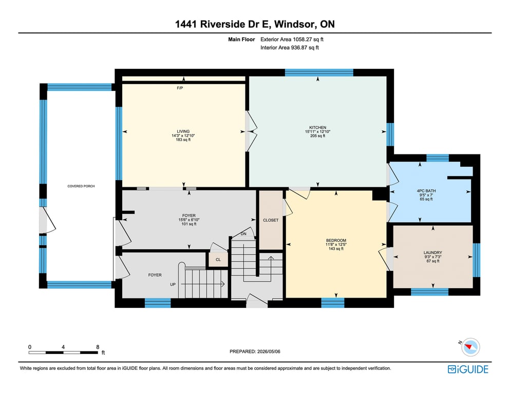 Main-floor plan for 1441 Riverside Drive East