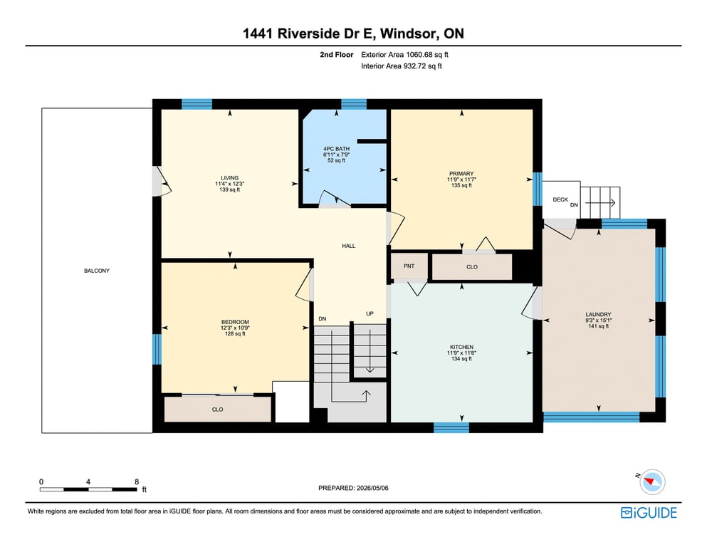 Second-floor plan for 1441 Riverside Drive East