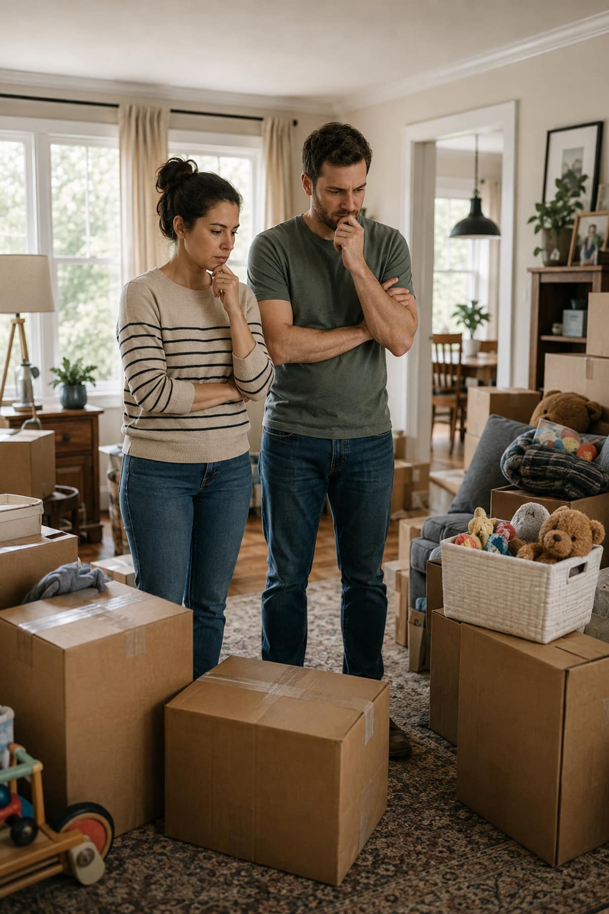 Illustration of a family moving between homes