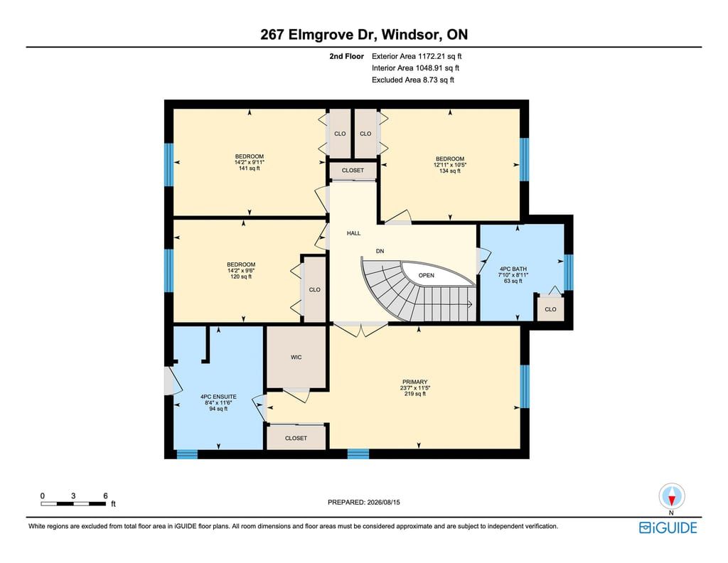 Second floor plan for 267 Elmgrove Drive