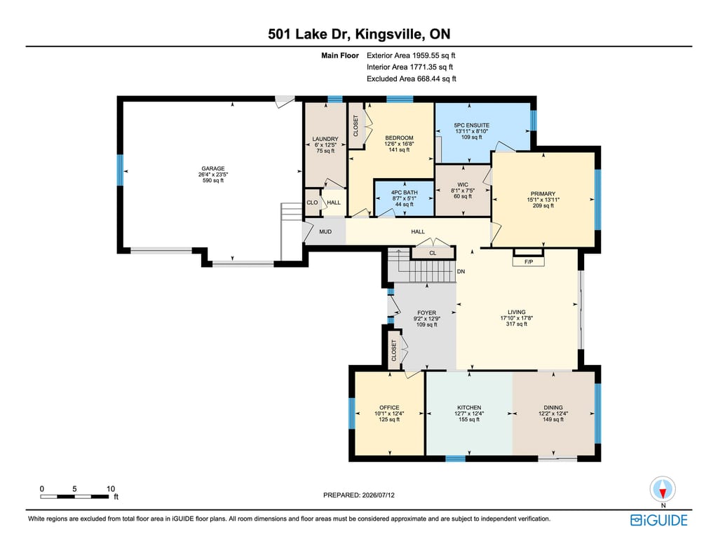 Main floor plan for 501 Lake Drive