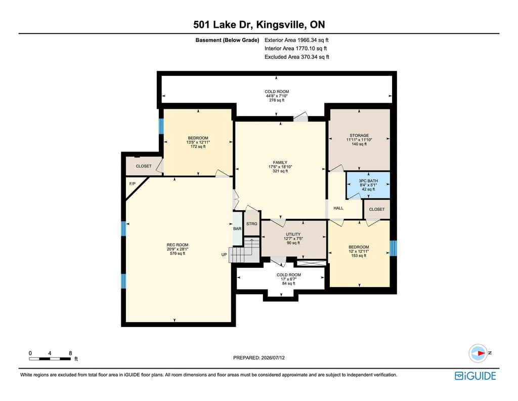 Finished lower level plan for 501 Lake Drive