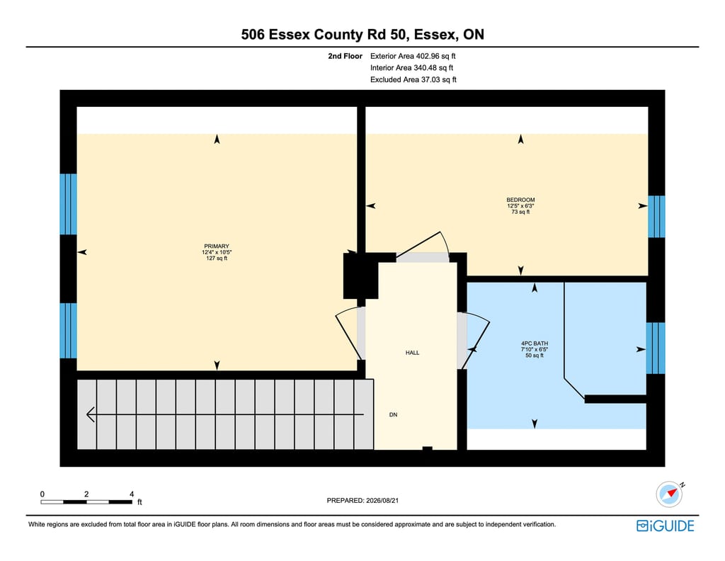 Second floor plan for 506 County Rd 50 East