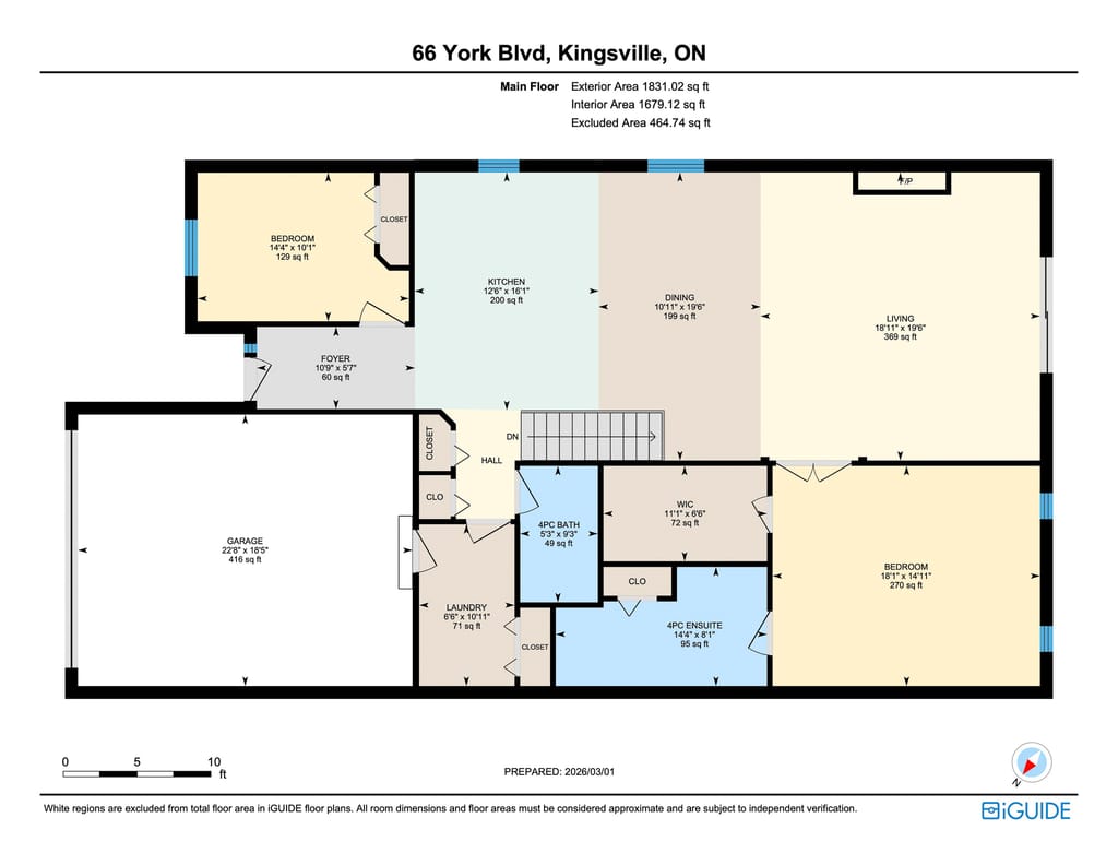 Main floor plan for 66 York Boulevard