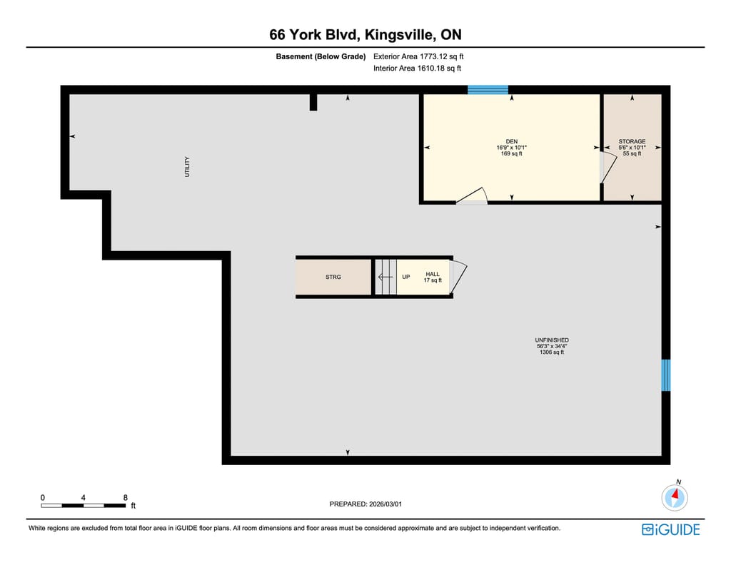 Lower level floor plan for 66 York Boulevard